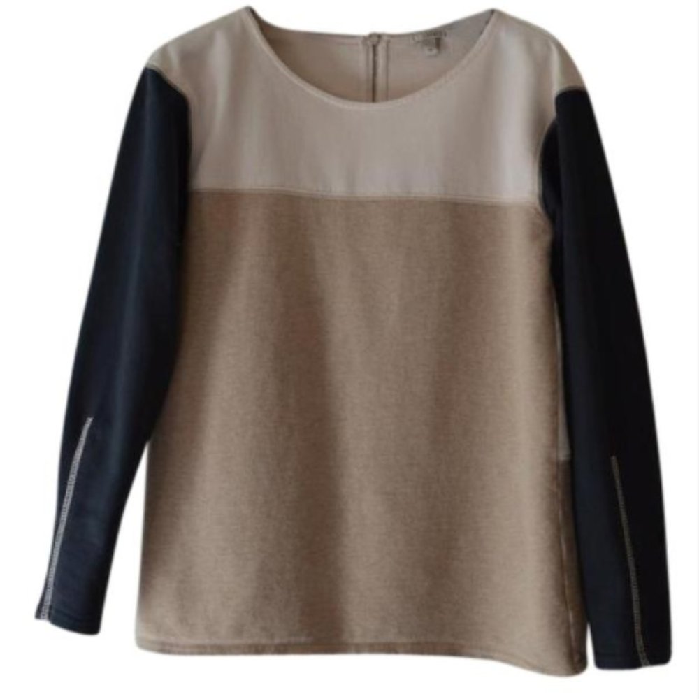 J. Crew Colorblock Sweatshirt w/ Zipper Back M
